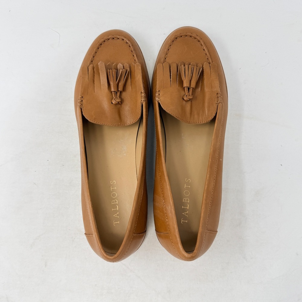 Talbots Tassel Loafers Cognac 9M Casual Leather Kiltie Lug Sole Timeless Preppy - Picture 3 of 9